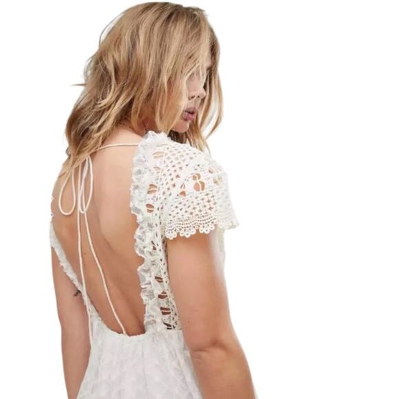 Free People Chleo Lace Crocheted Jumpsuit Sz XS - Picture 10 of 14